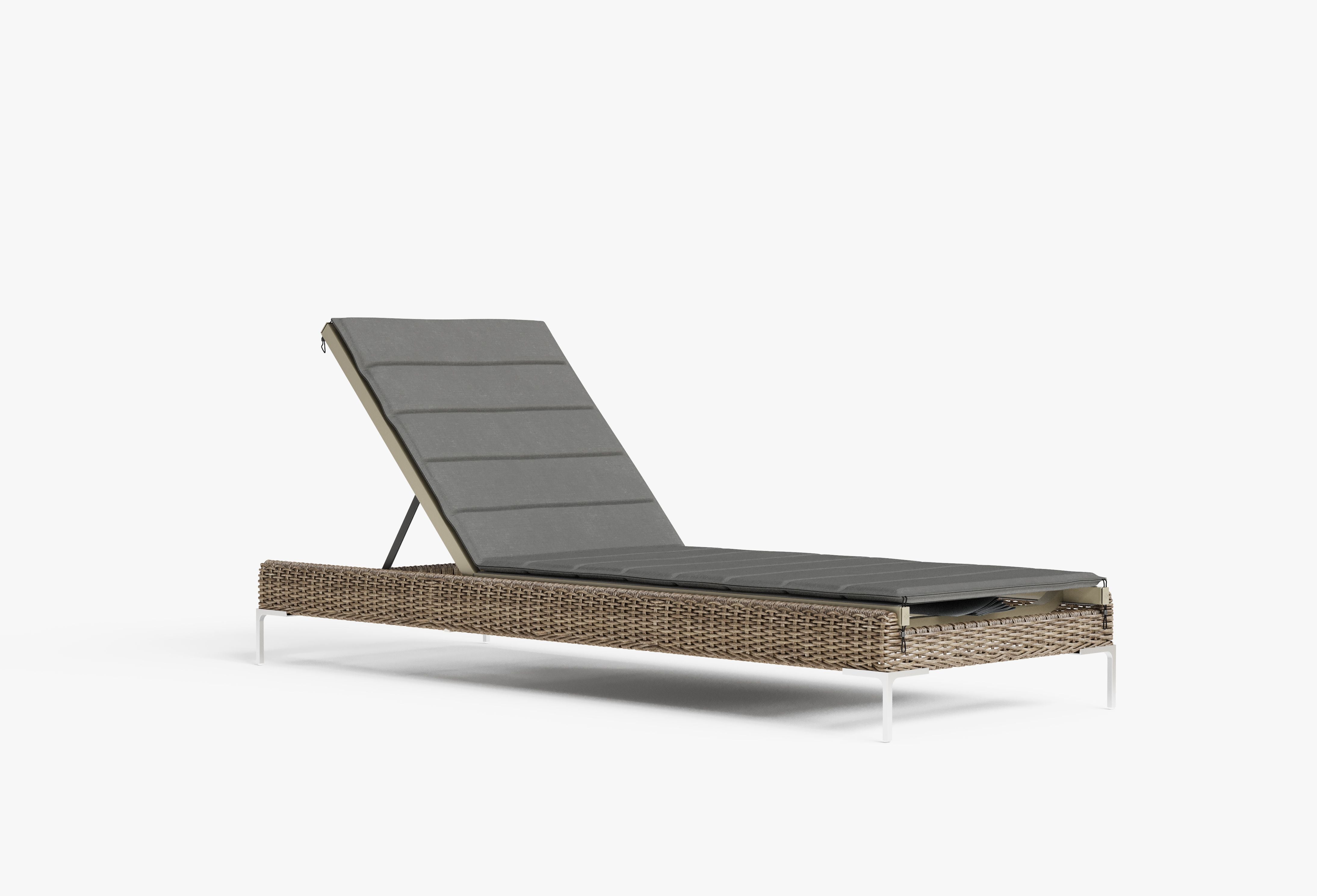 The Chaise Lounge shown with optional cushion in Dark Pebble Gray. #color_dark pebble gray