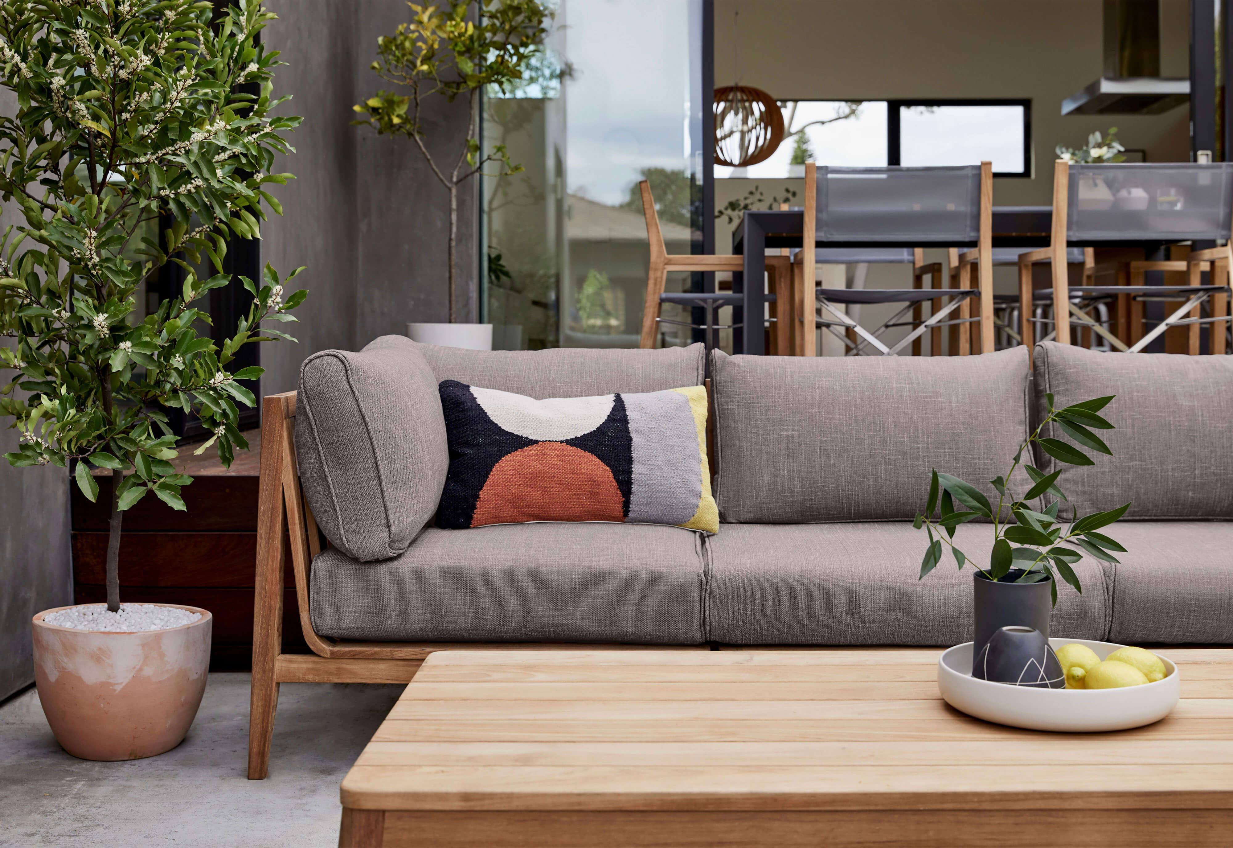 Teak Sectional Corner Support Built for Long-Term Outdoor Use