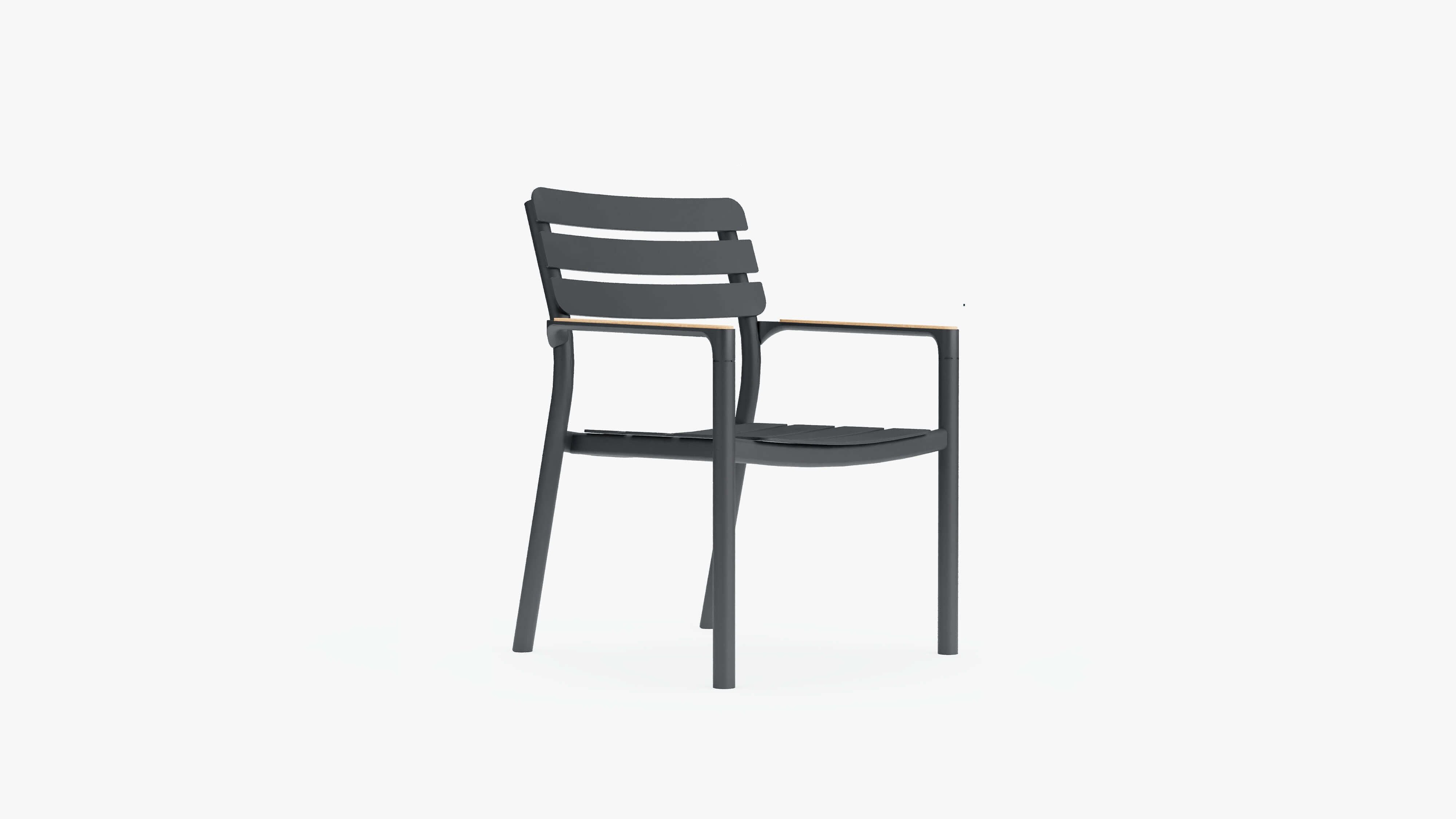 595 Armchair, 3/4 view #color_charcoal