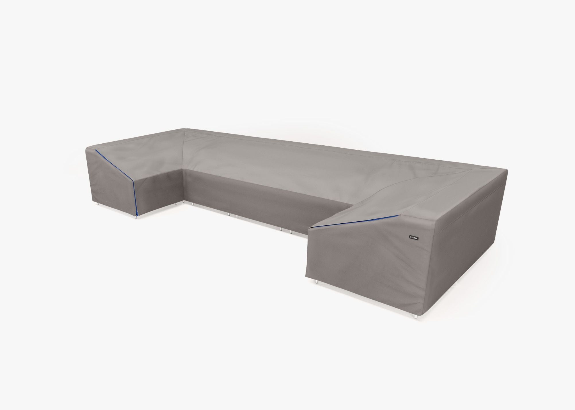 Cover for Wicker U Sectional - 7 Seat, left 3/4. Protect your Outer seating from rain, dirt, and snow. #title_default title
