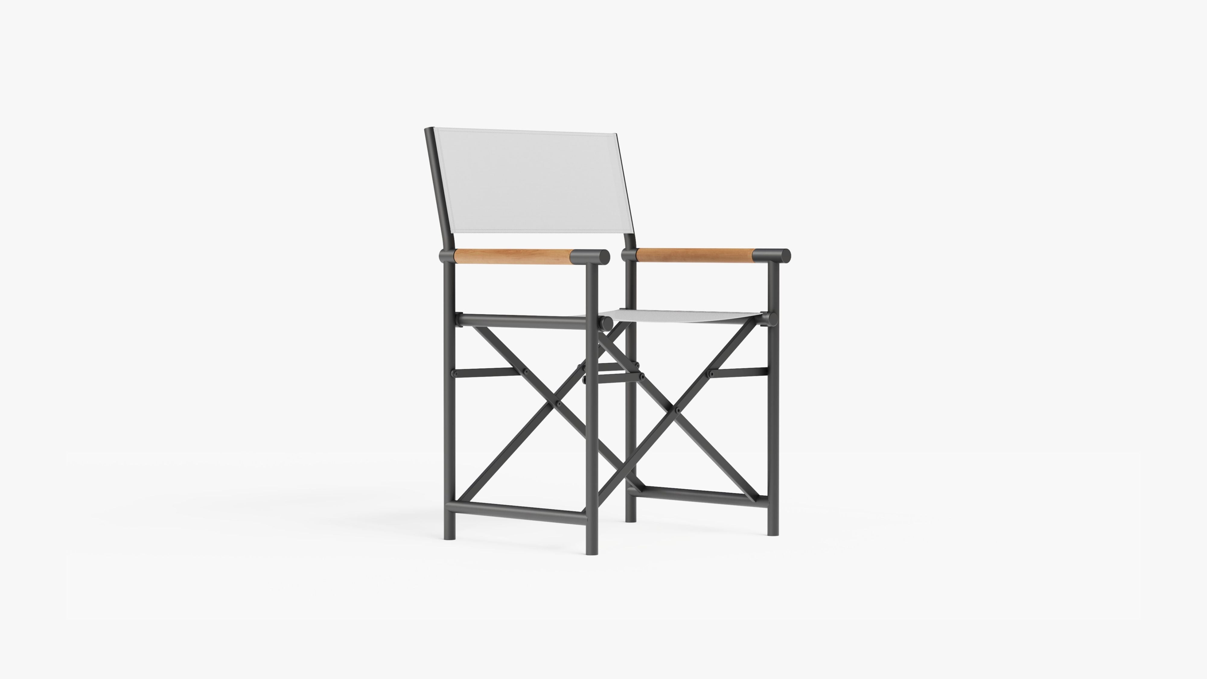Aluminum Dining Director's Chair #color_charcoal