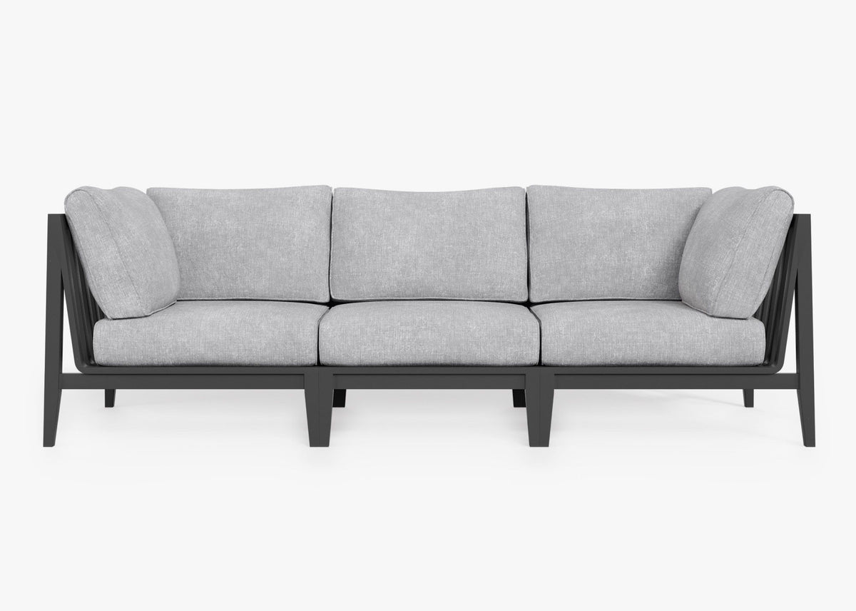 Charcoal Aluminum Outdoor Sofa, 3 Seat