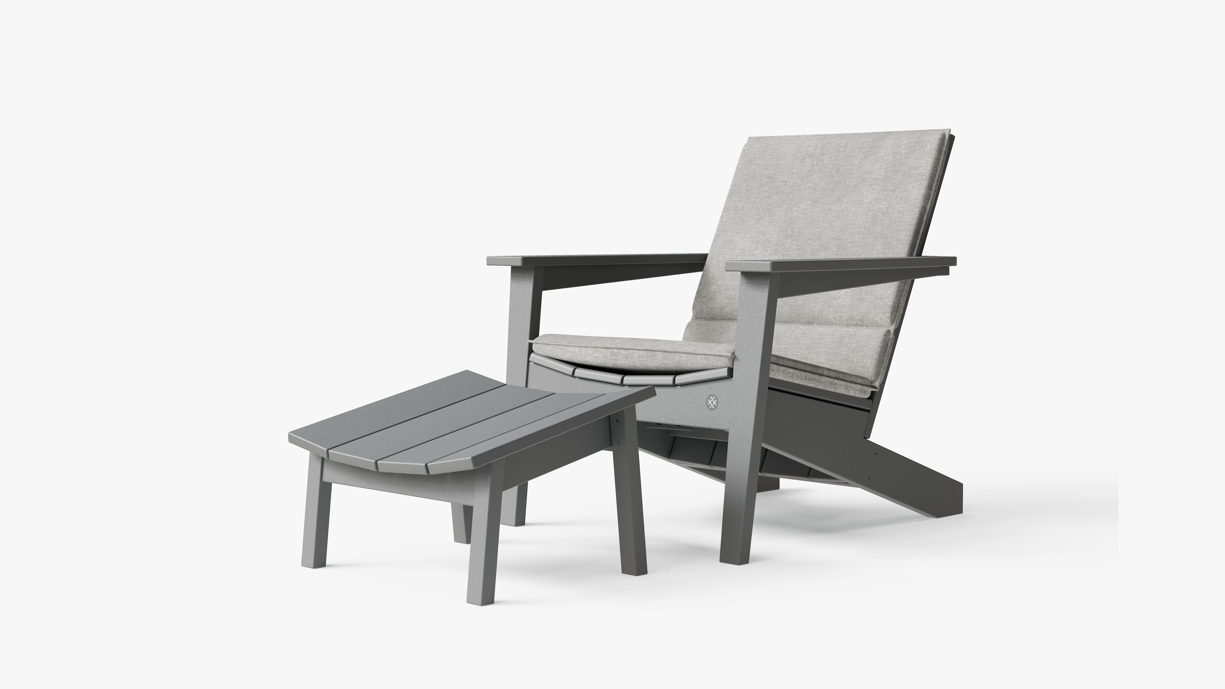 The adirondack shown with optional cushion in Sandstone Gray. #color_sandstone gray