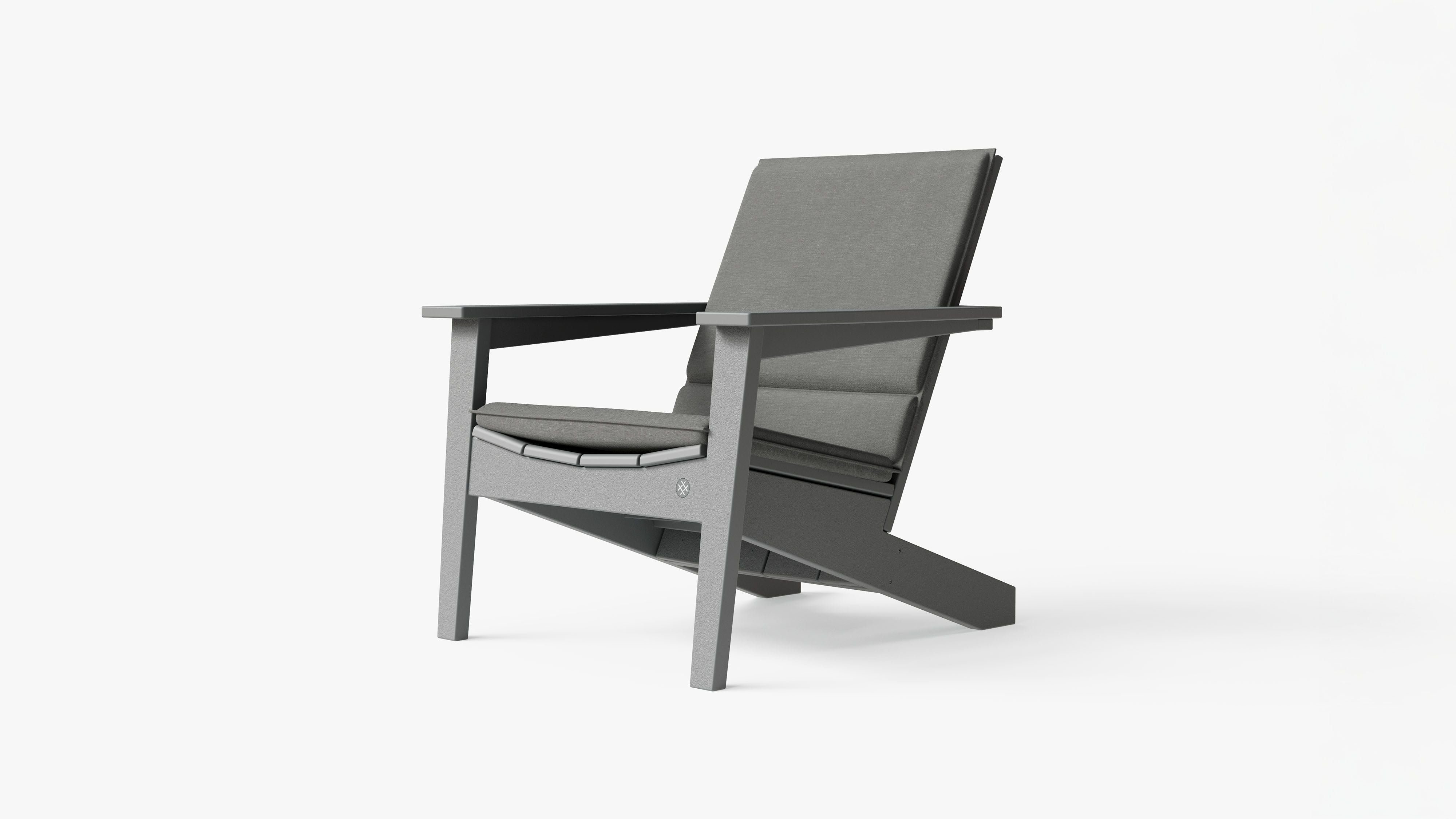 The adirondack with optional cushion shown in Dark Pebble Gray. #color_dark pebble gray