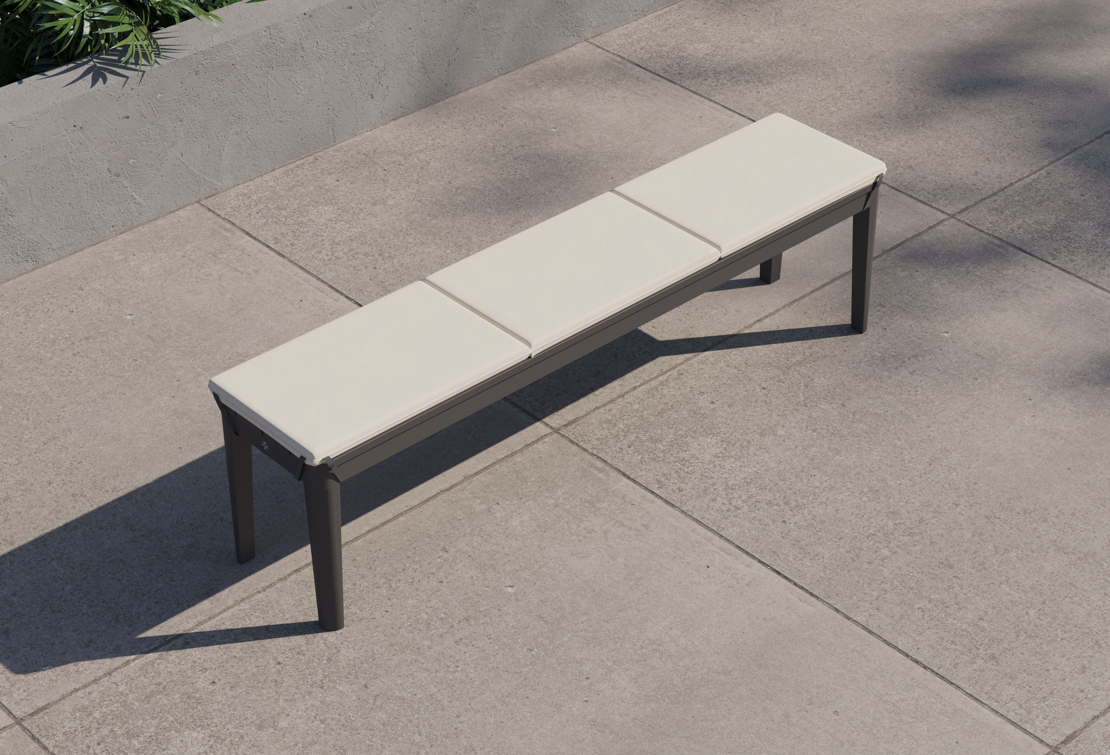 Aluminum Dining Bench Cushion #color_palisades cream