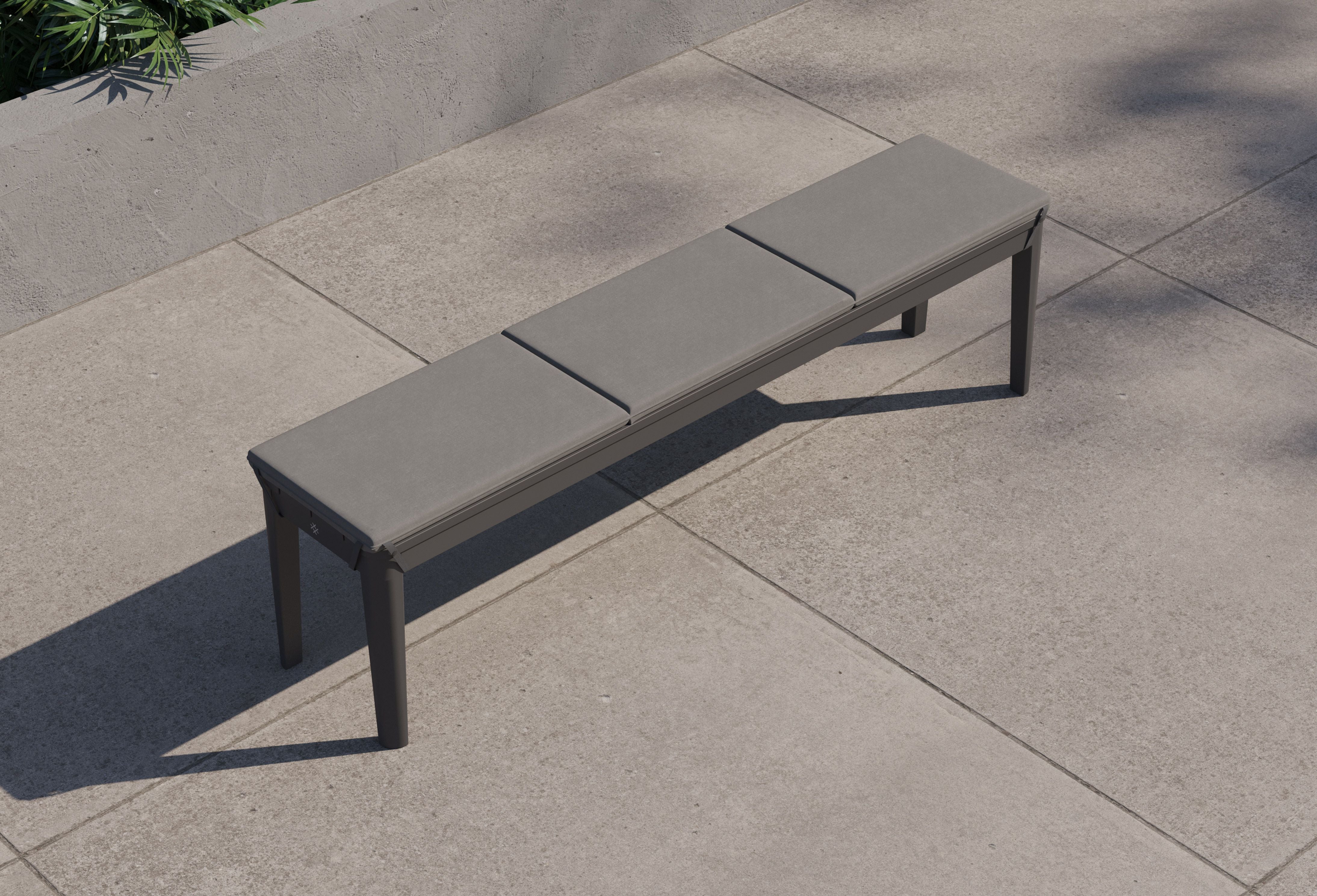 Aluminum Dining Bench Cushion #color_dark pebble gray
