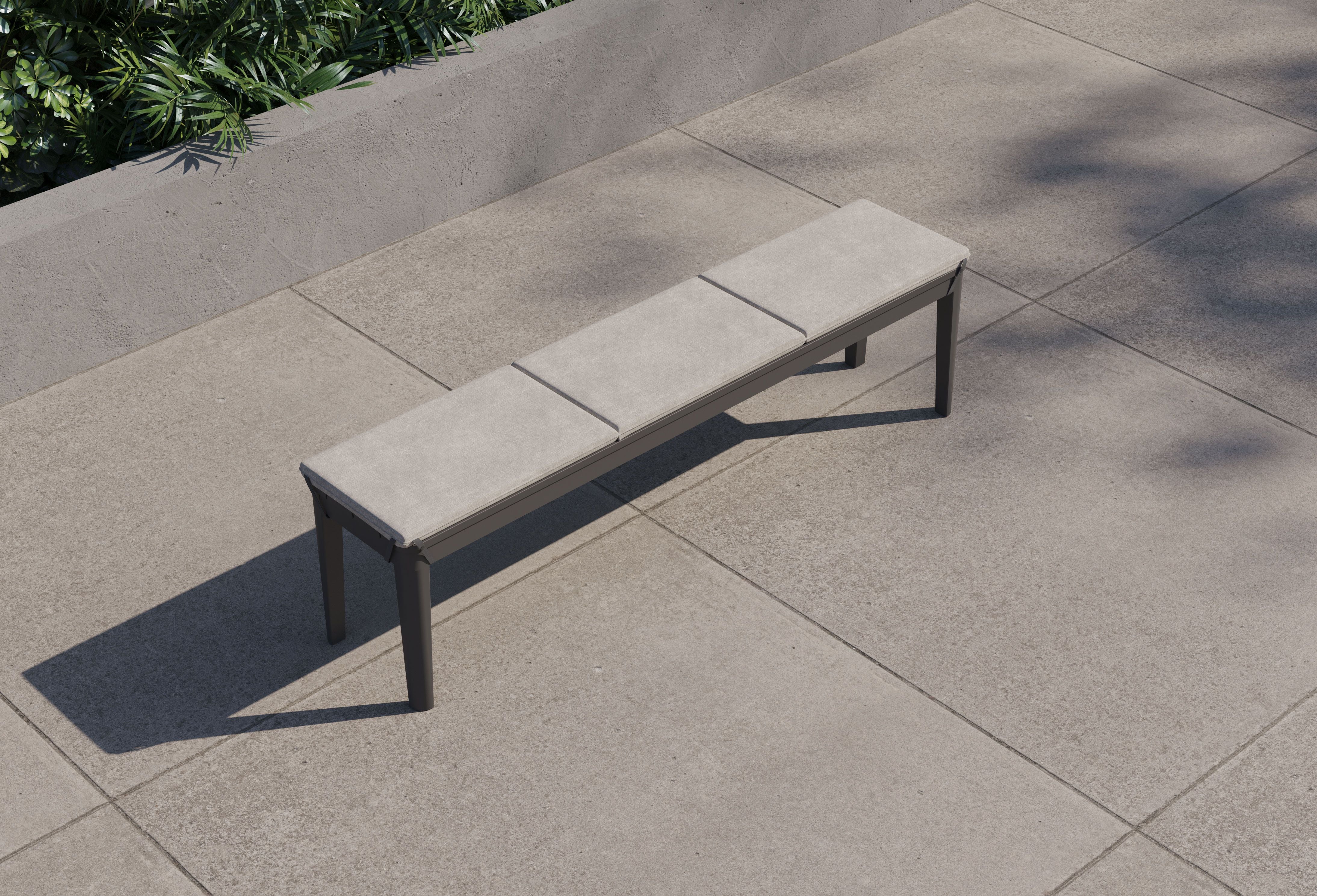Aluminum Dining Bench Cushion #color_sandstone gray
