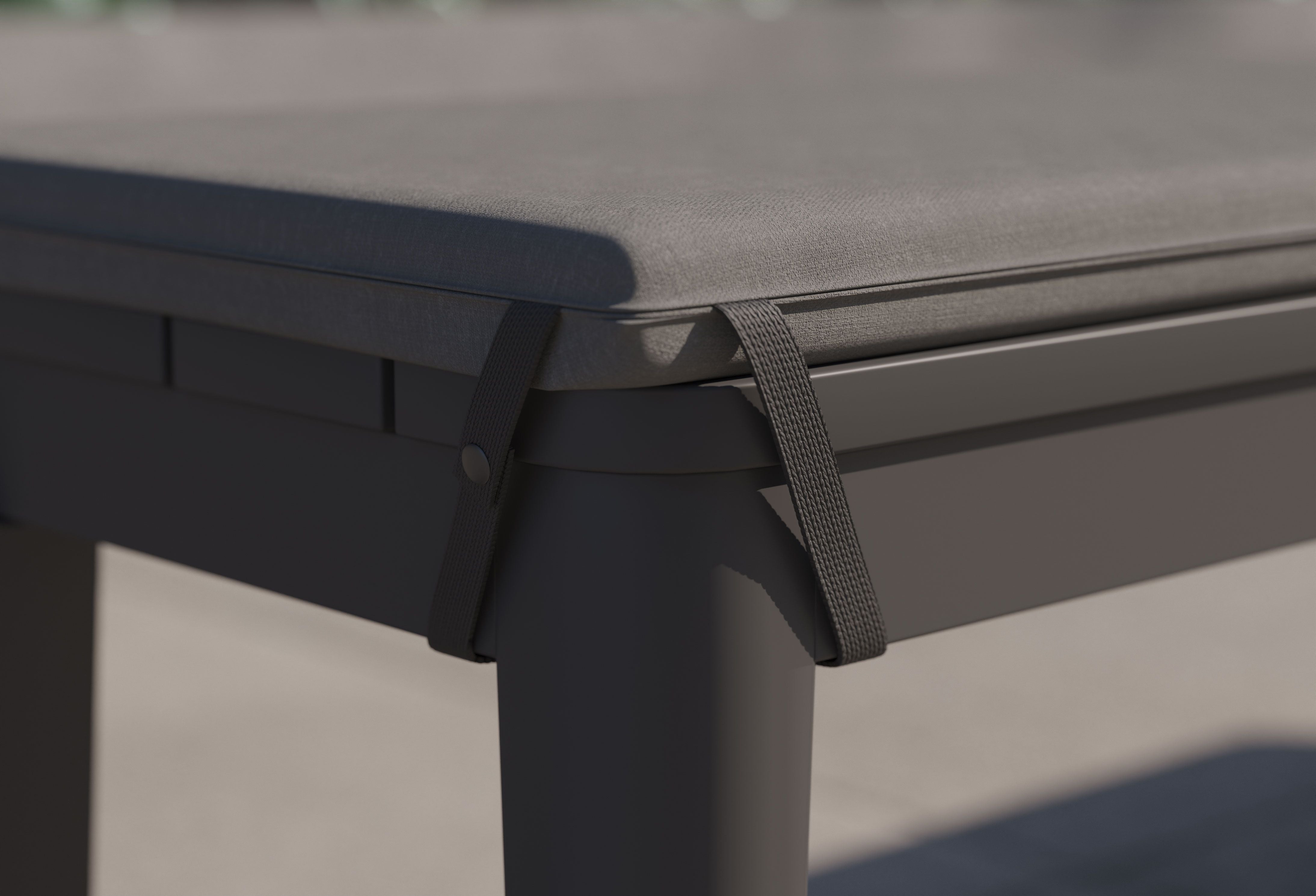 Aluminum Dining Bench Cushion #color_dark pebble gray