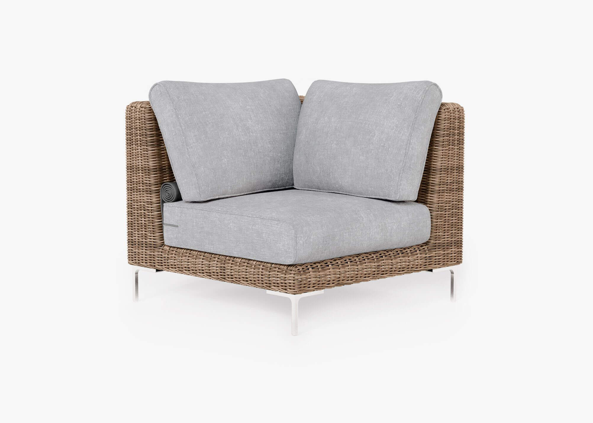 Brown Wicker Outdoor Sectional Chair #color_pacific fog gray