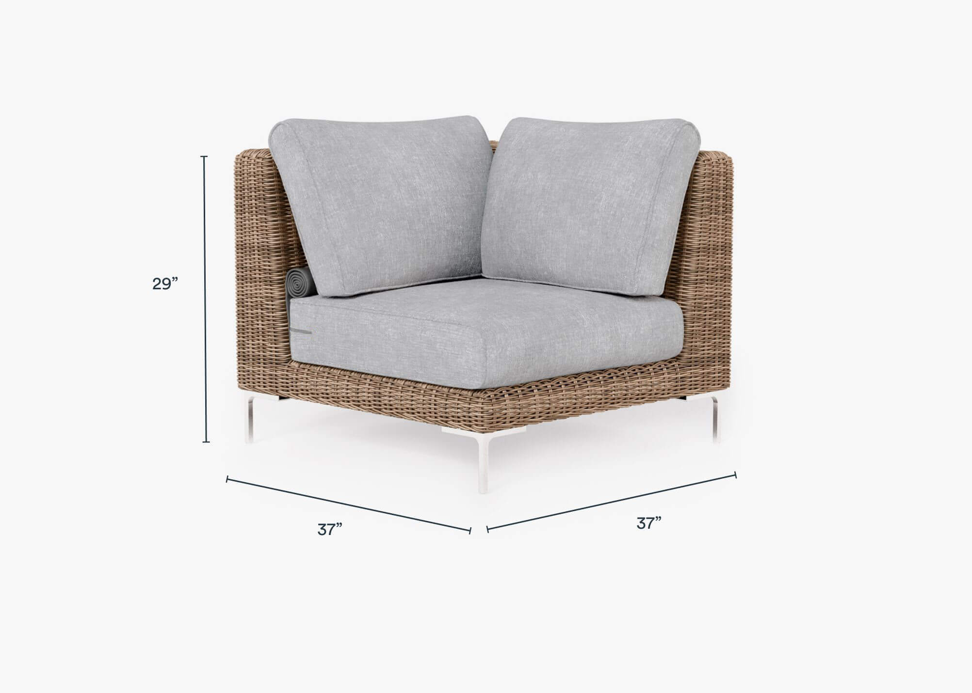 Brown Wicker Outdoor Sectional Chair #color_pacific fog gray