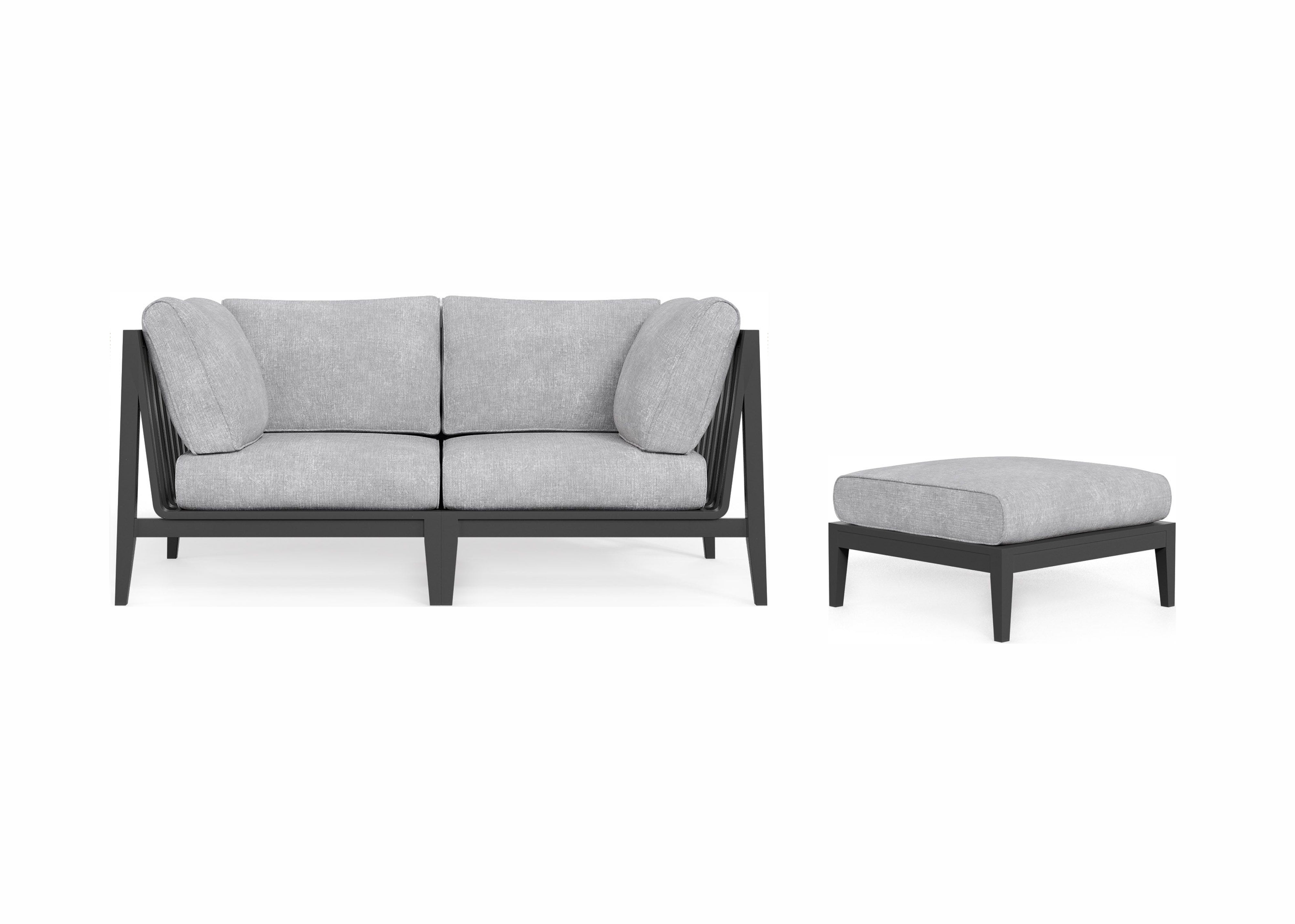 Charcoal Aluminum Outdoor Cozy Pair