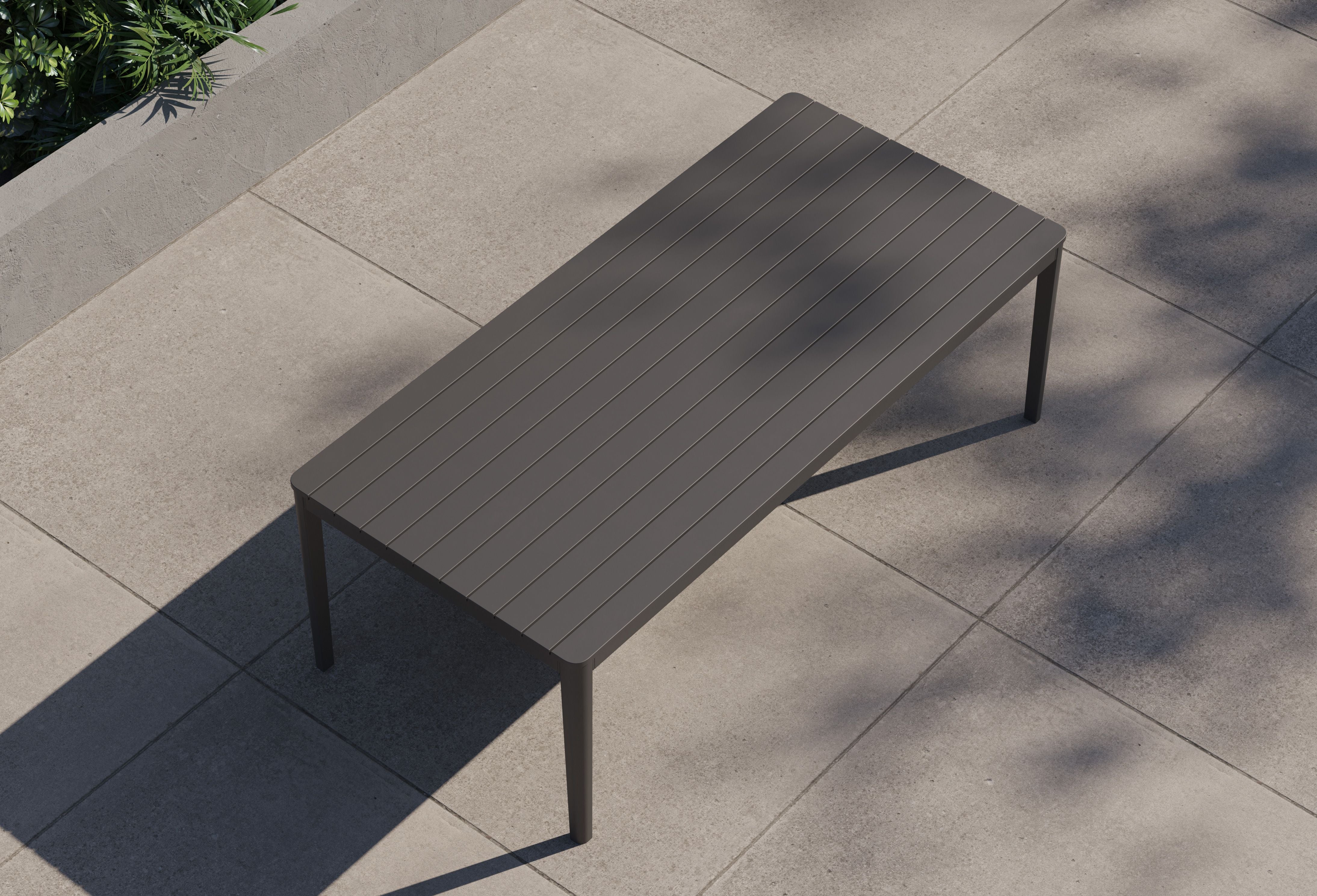 Aluminum Outdoor Rectangular Dining Table #color_charcoal