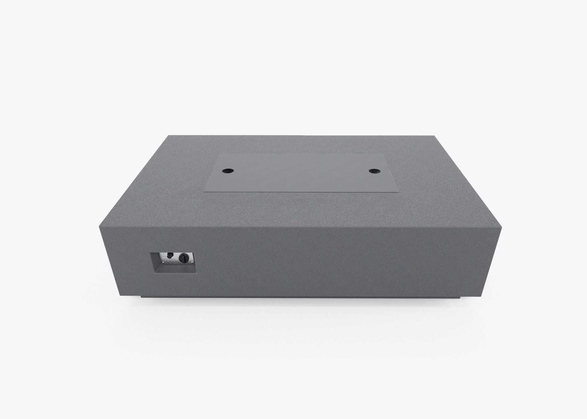 Outdoor Fire Pit Table has an insert for a flat surface that makes it double as a coffee table.