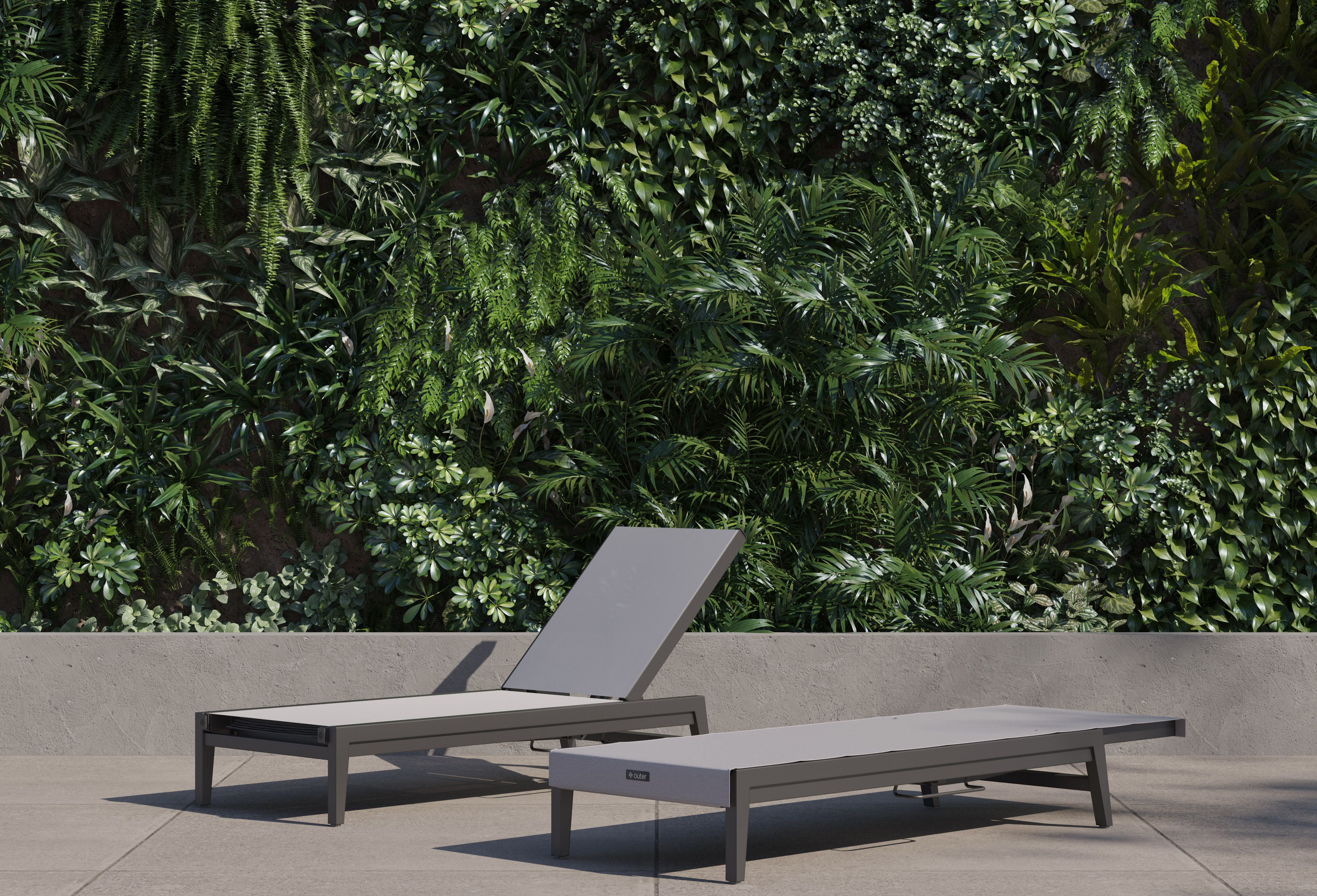 Aluminum Outdoor Infinity Chaise Lounge #color_charcoal