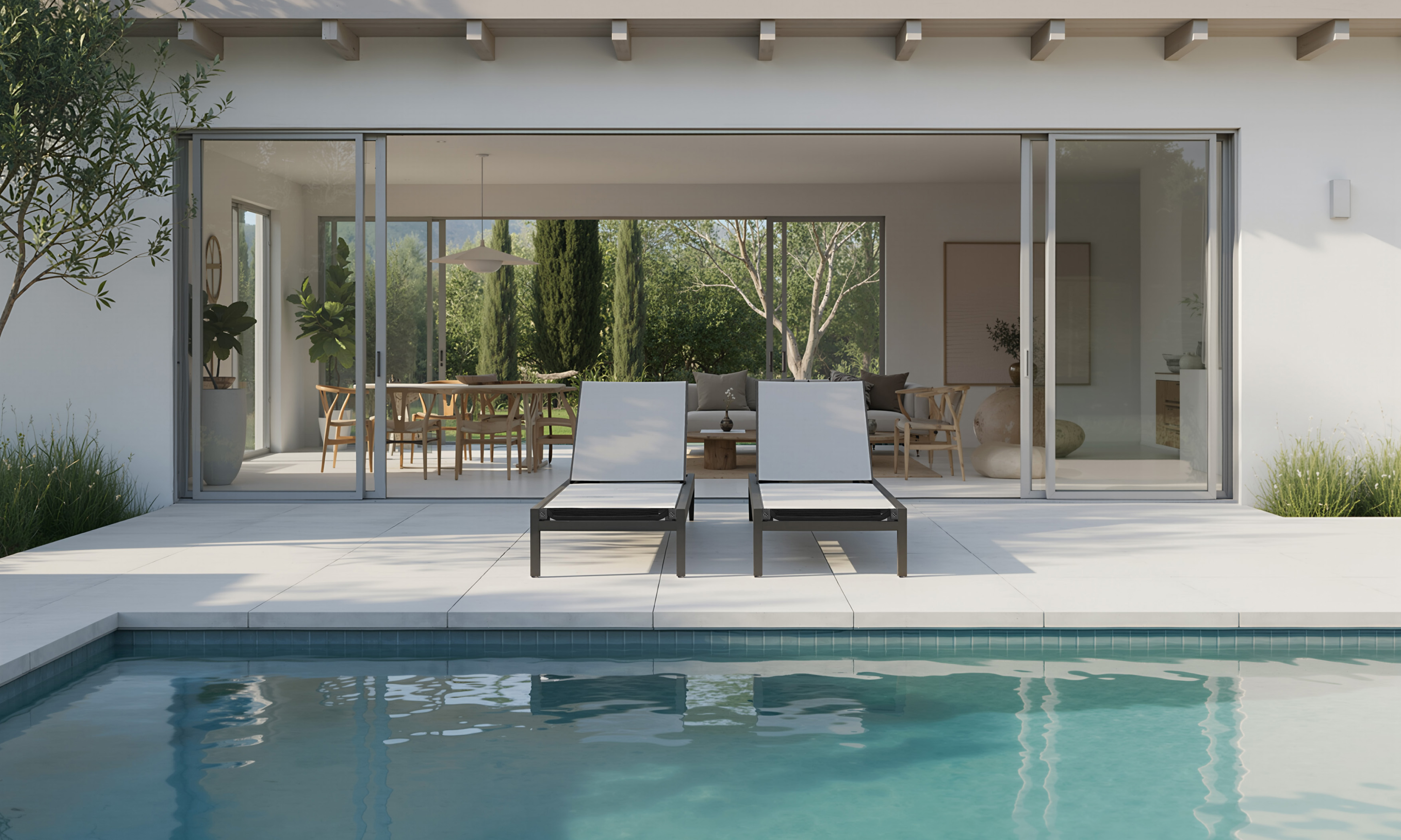 Aluminum Outdoor Infinity Chaise Lounge