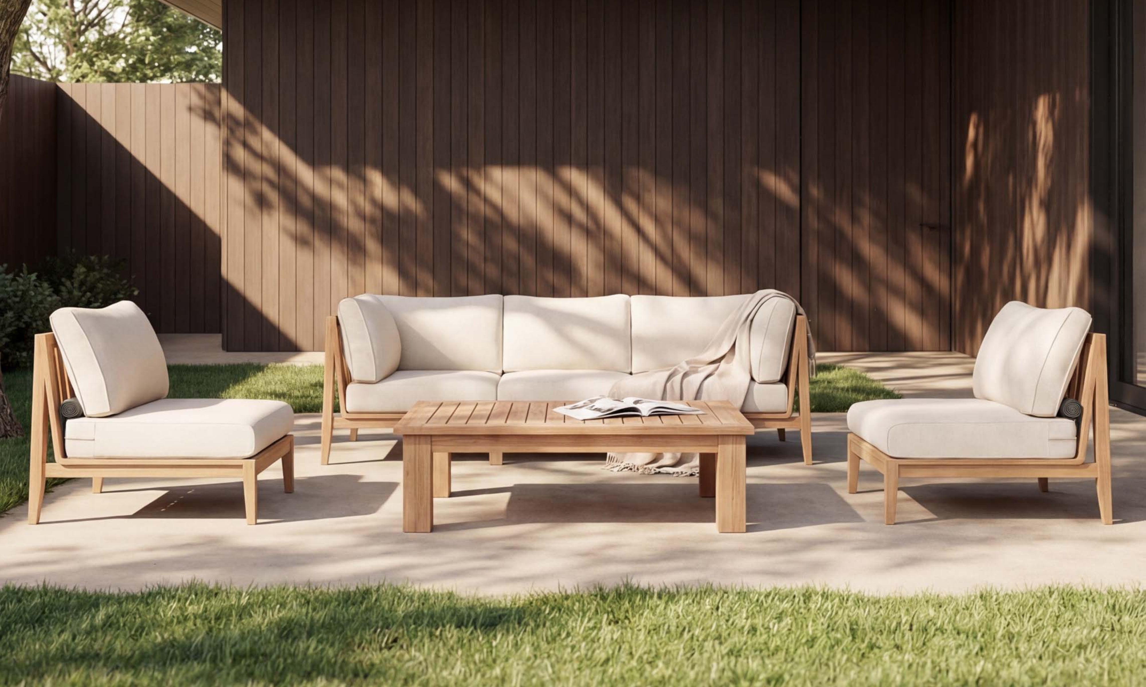 Teak Outdoor Coffee Table - Square Leg