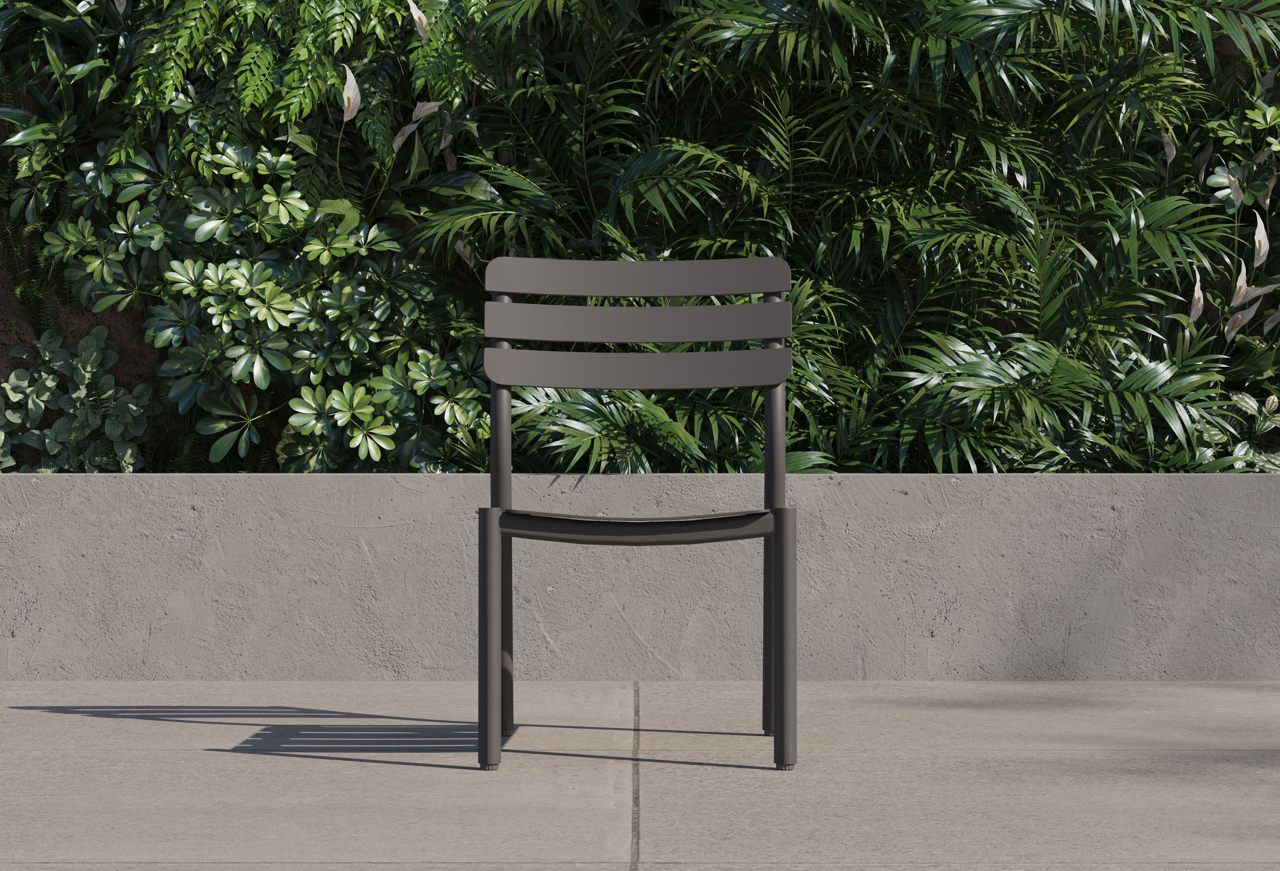 595 Dining Armless Chair #color_charcoal