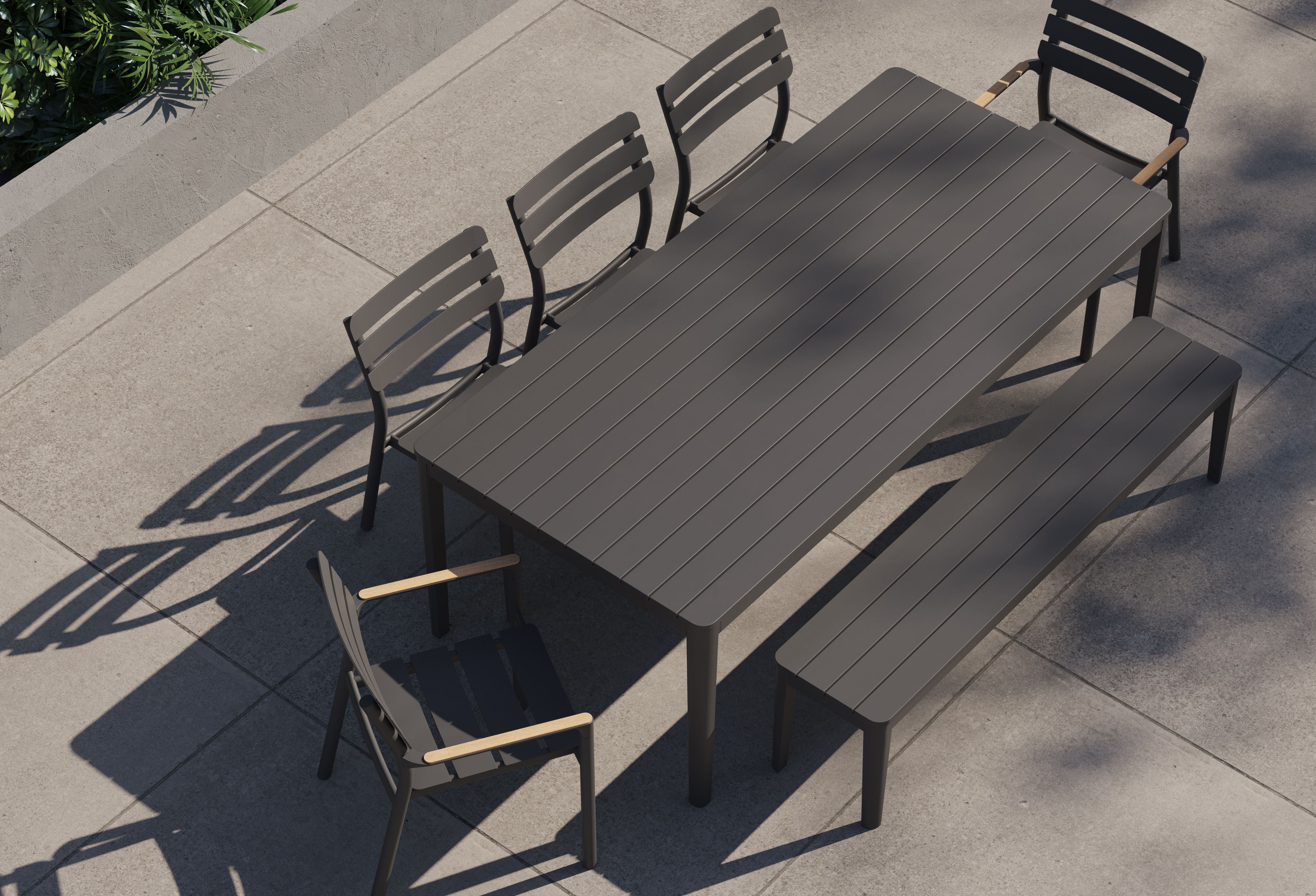 595 Dining Armless Chair #color_charcoal