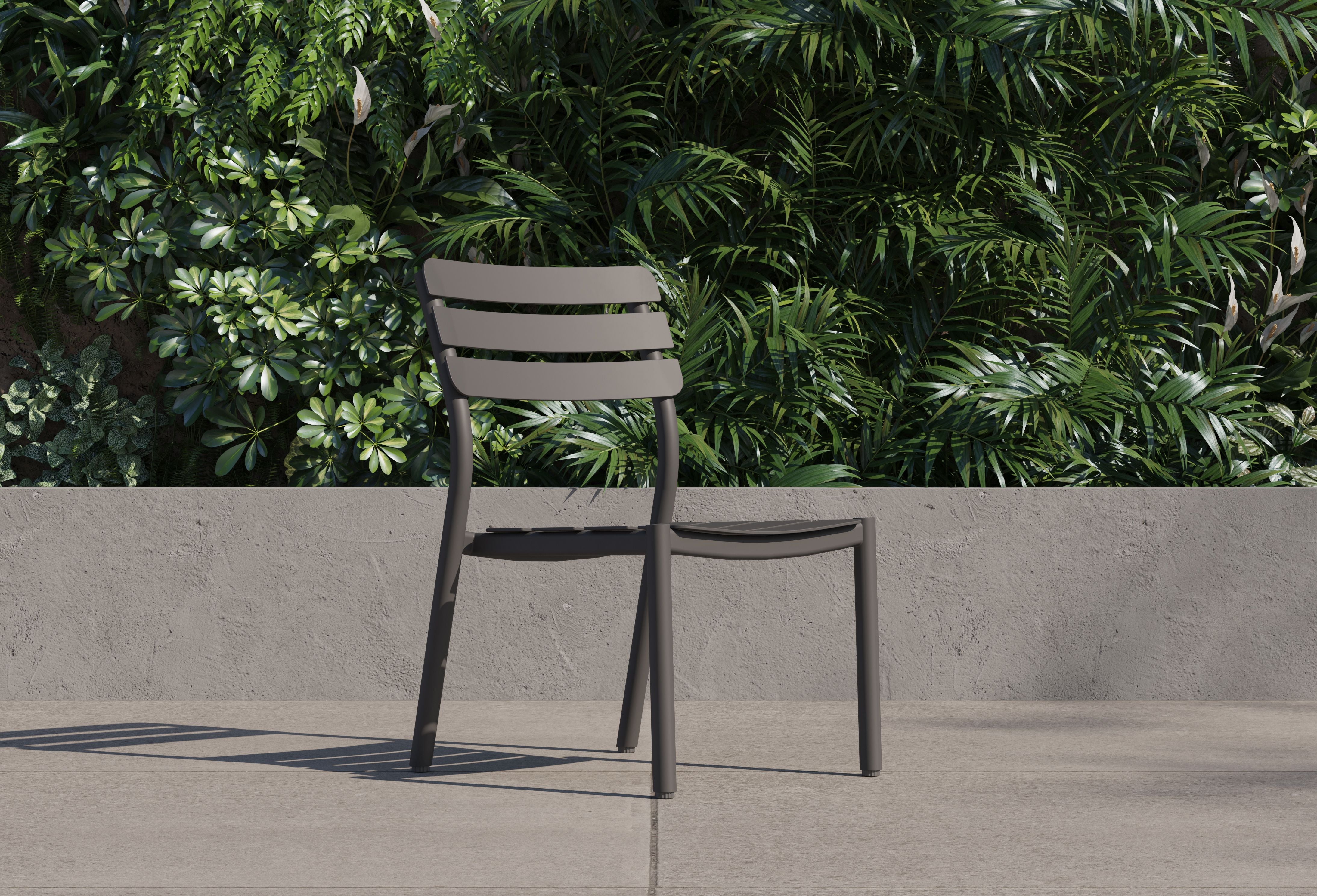 595 Dining Armless Chair #color_charcoal
