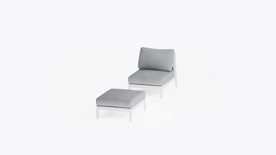 White Aluminum Multifunctional Outdoor Ottoman