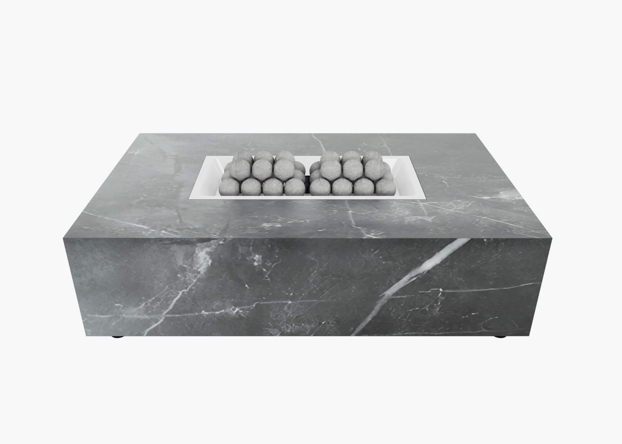 The rectangular OuterStone Fire Pit Table in Mineral Gray. #title_default title