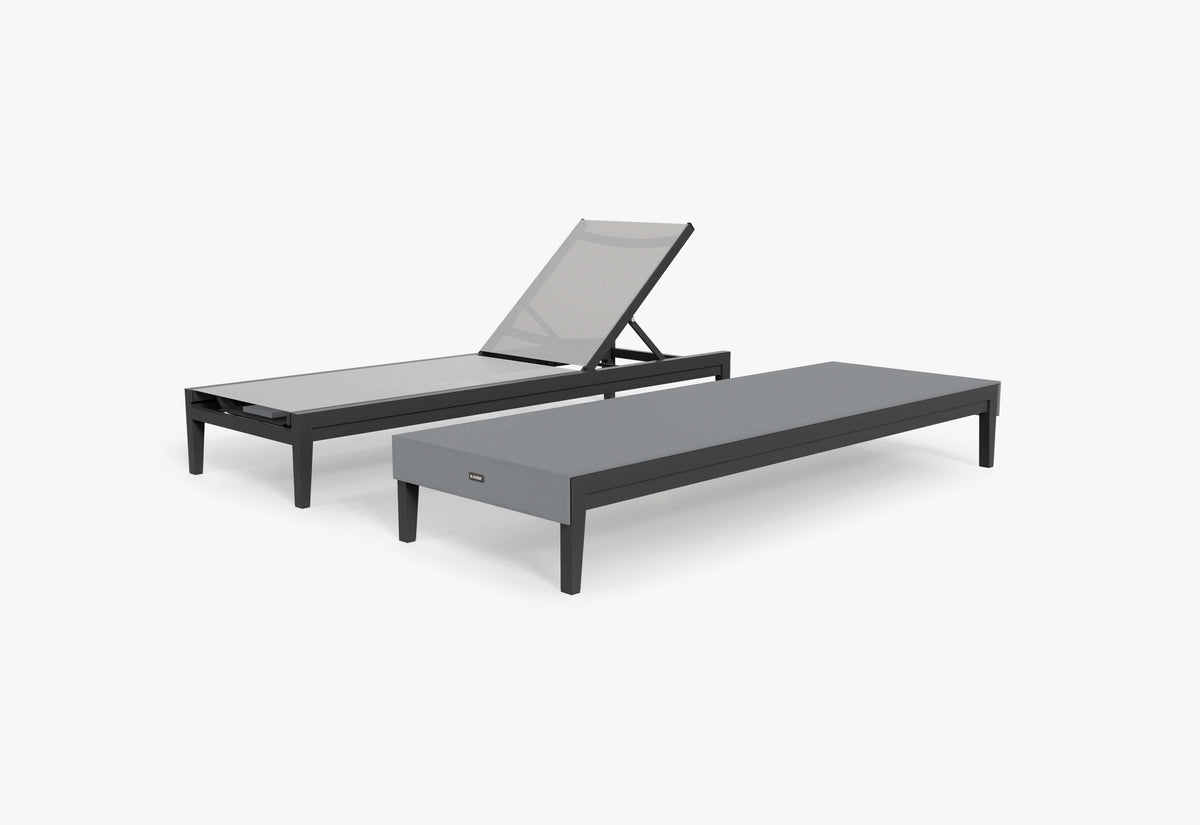 Outer charcoal aluminum chaise lounges