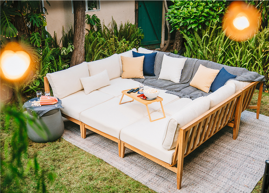 Charcoal Aluminum Outdoor Ottoman