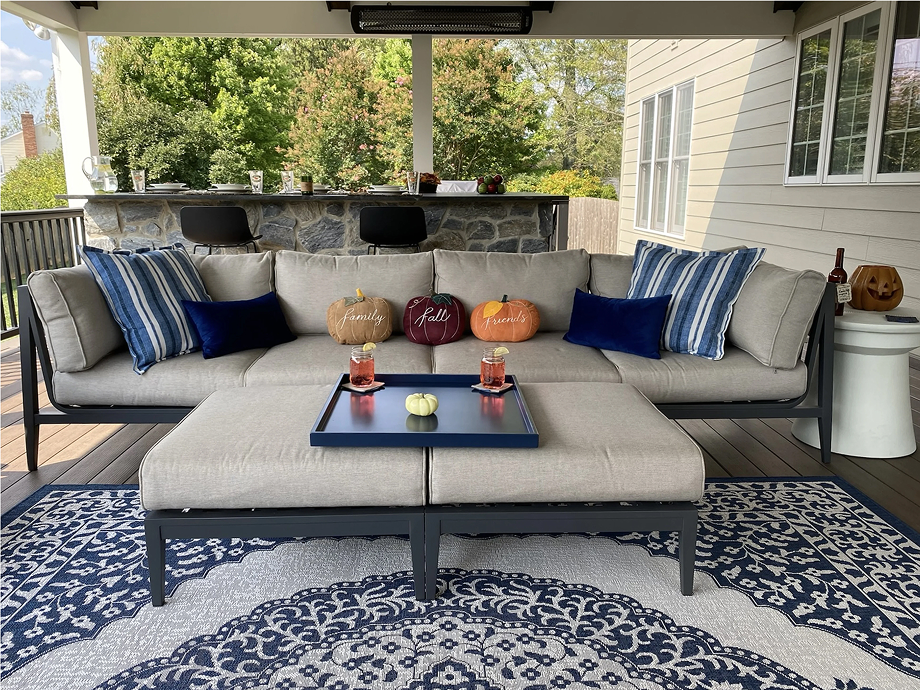 Charcoal Aluminum Multifunctional Outdoor Ottoman