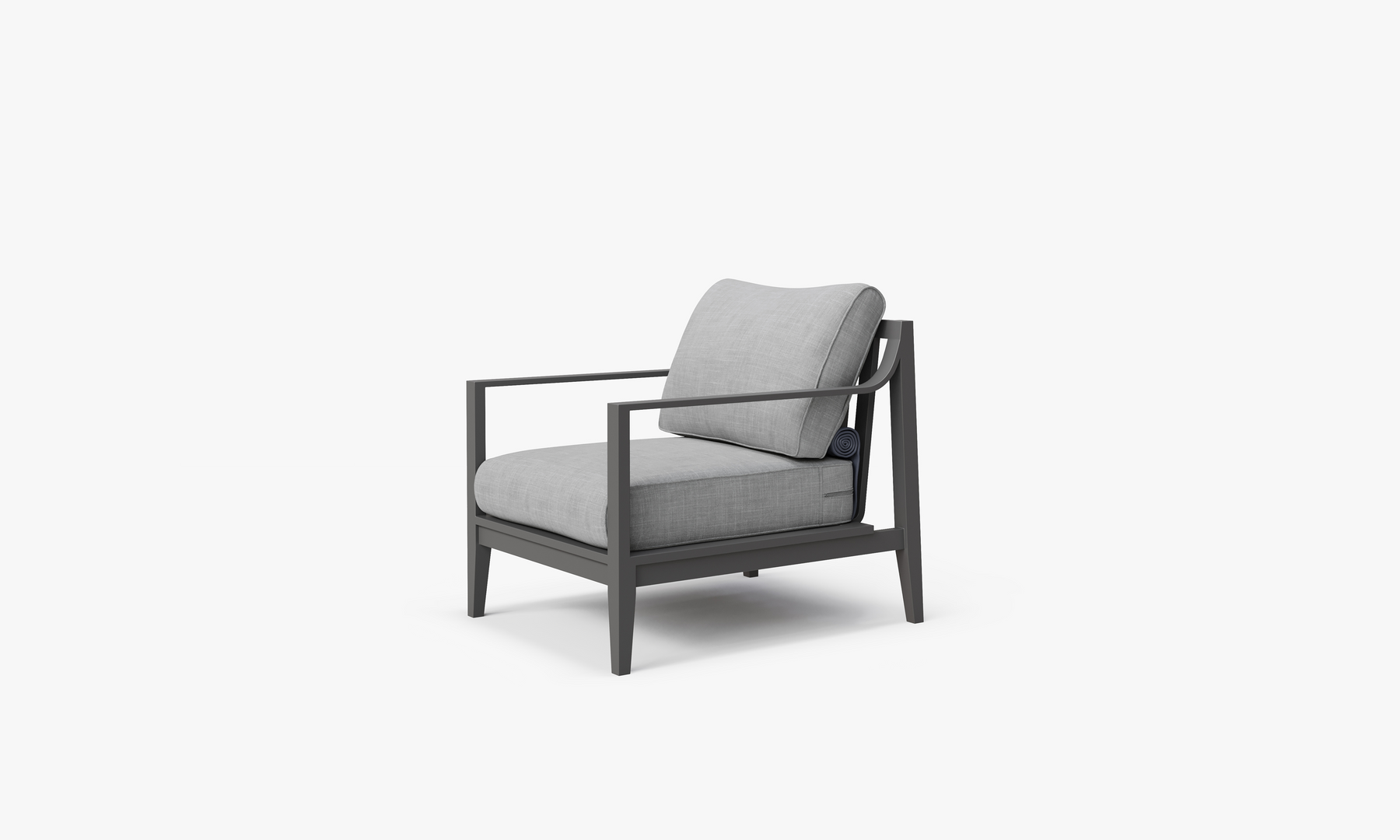 Single modular outdoor armchair with performance cushion
