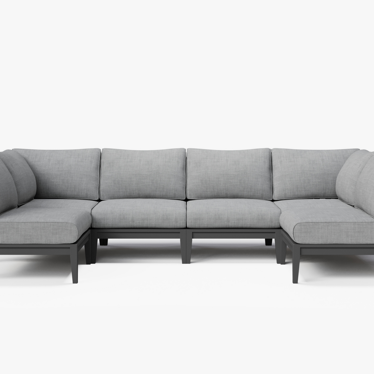 mainstays garden rain room spray Outer Charcoal Aluminum Outdoor U Sectional - 6 Seat