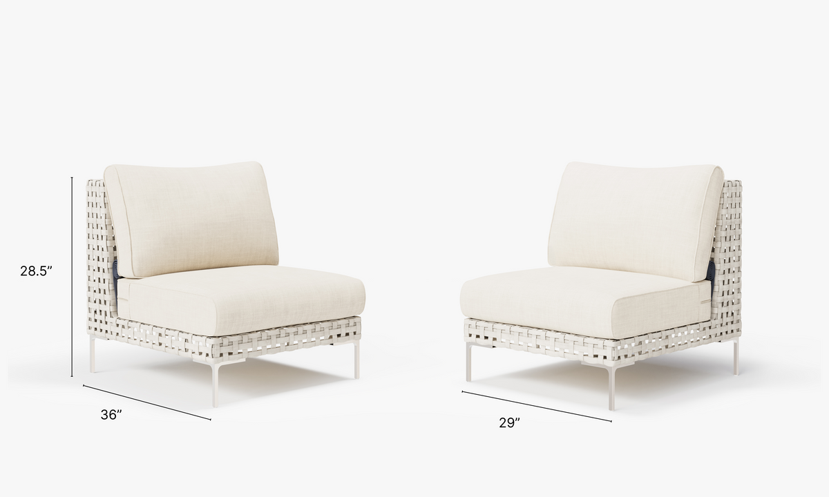 Open Weave Wicker Outdoor Armless Chair Conversation Set in Palisades Cream #color_palisades cream