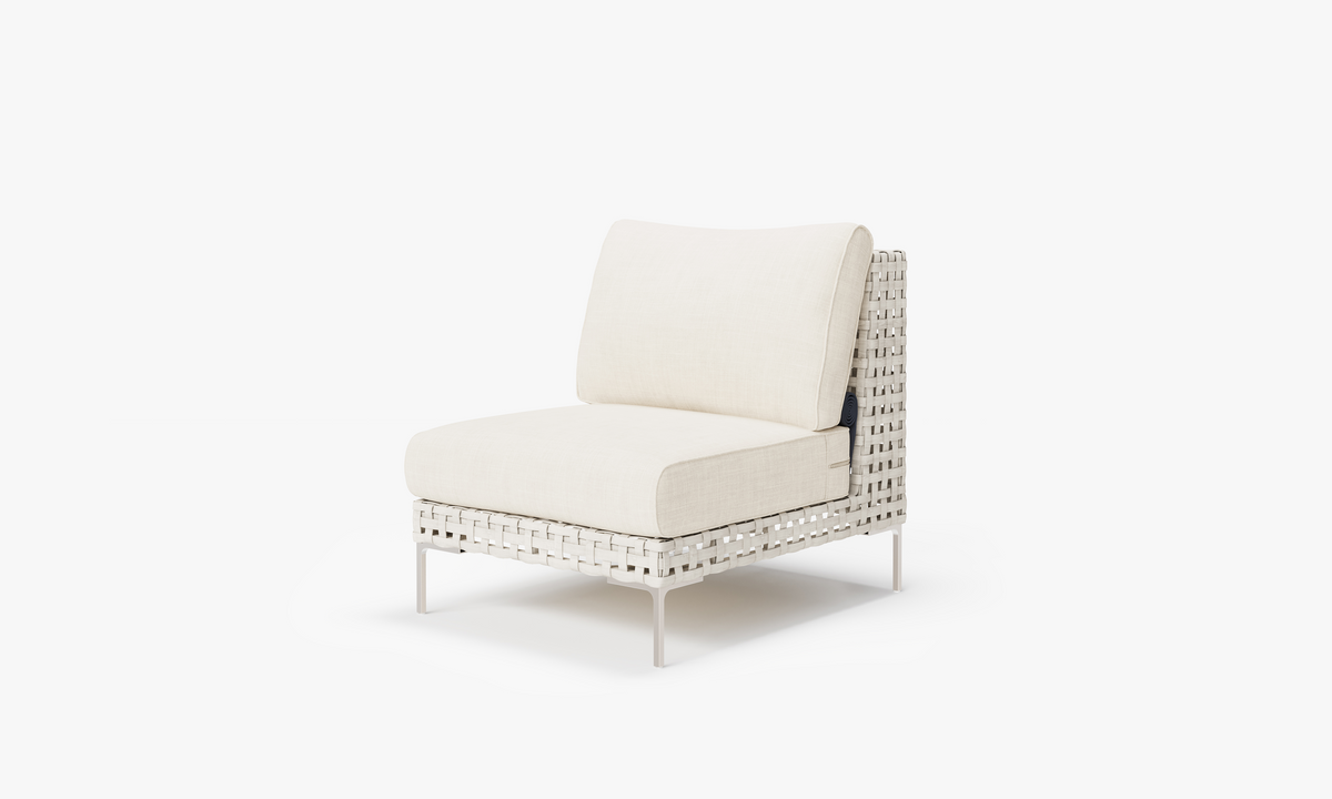 Open Weave Wicker Armless Chair in Palisades Cream #color_palisades cream