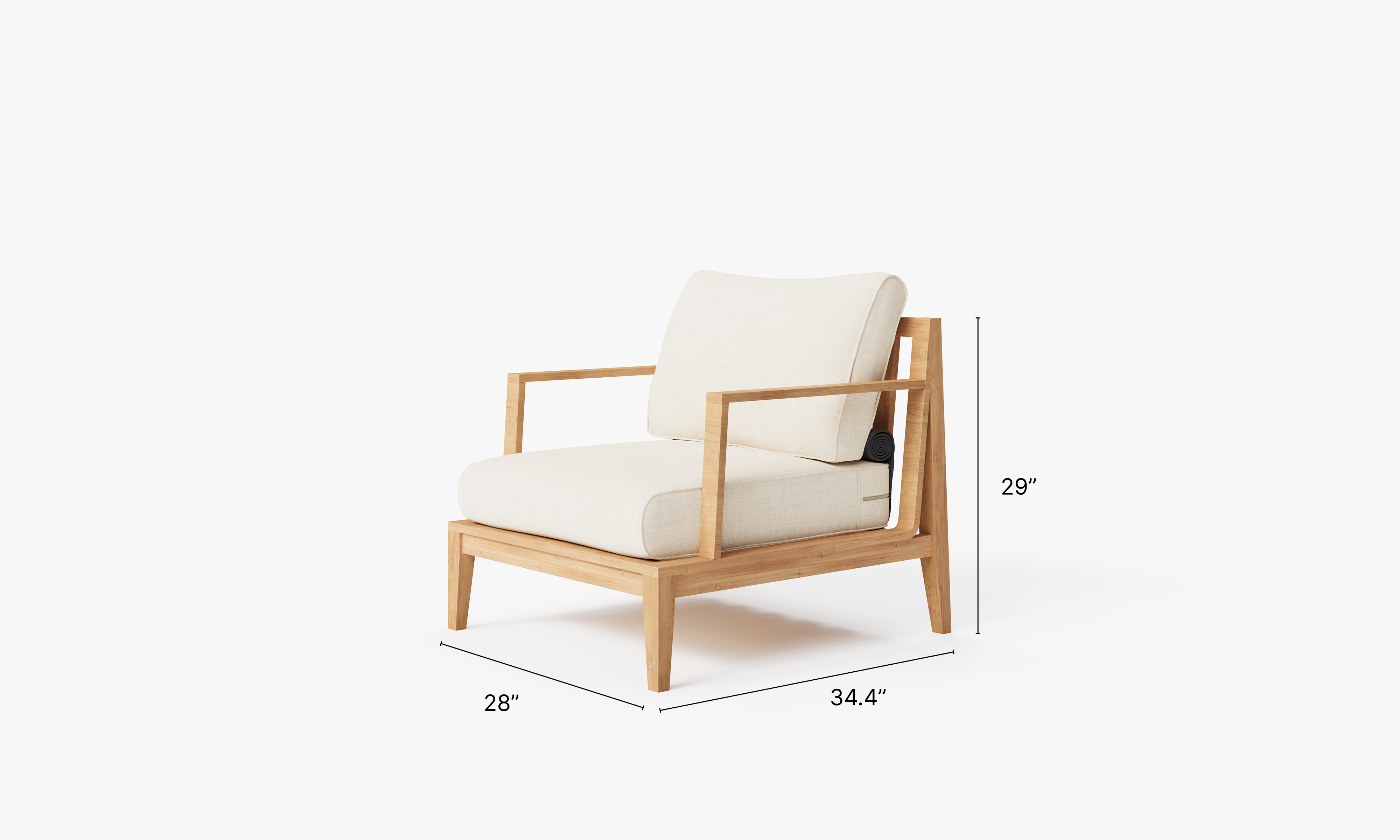 Teak outdoor sofa and armchair conversation set with cream cushions, designed for comfortable outdoor seating.-teak outdoor sofa-outer #color_palisades cream