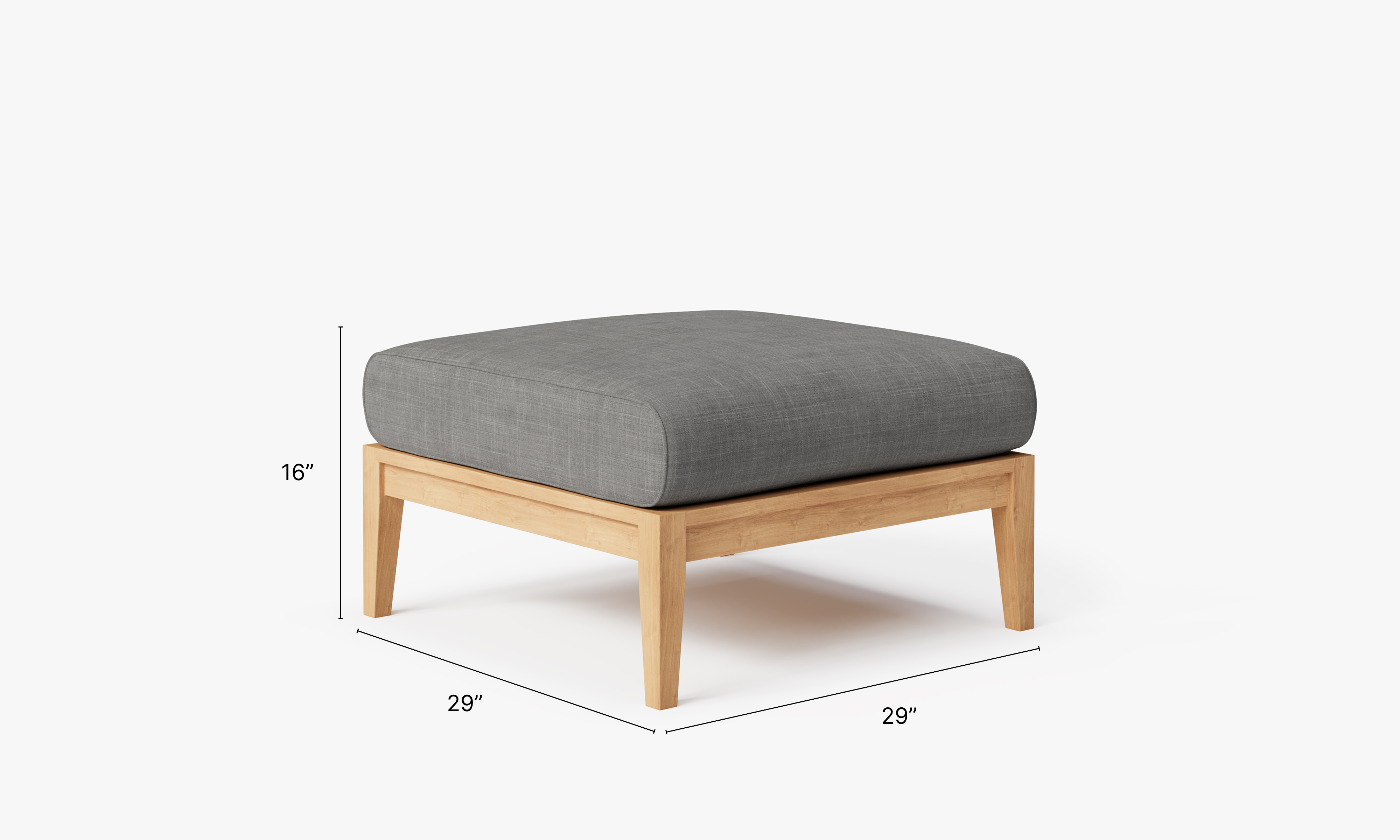 A multifunctional teak outdoor sofa featuring a sturdy teak frame with comfortable cushions, designed for versatile outdoor use.-teak outdoor sofa-outer #color_dark pebble gray