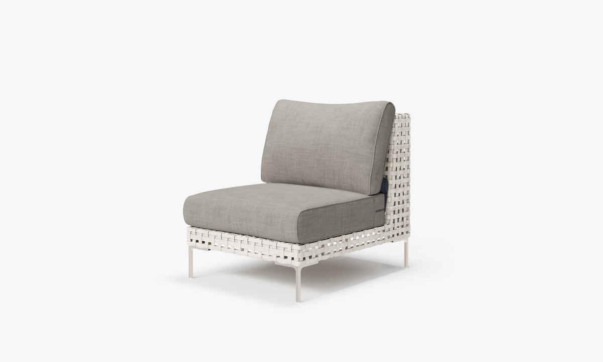 Open Weave Wicker Armless Chair in Sandstone Gray #color_sandstone gray