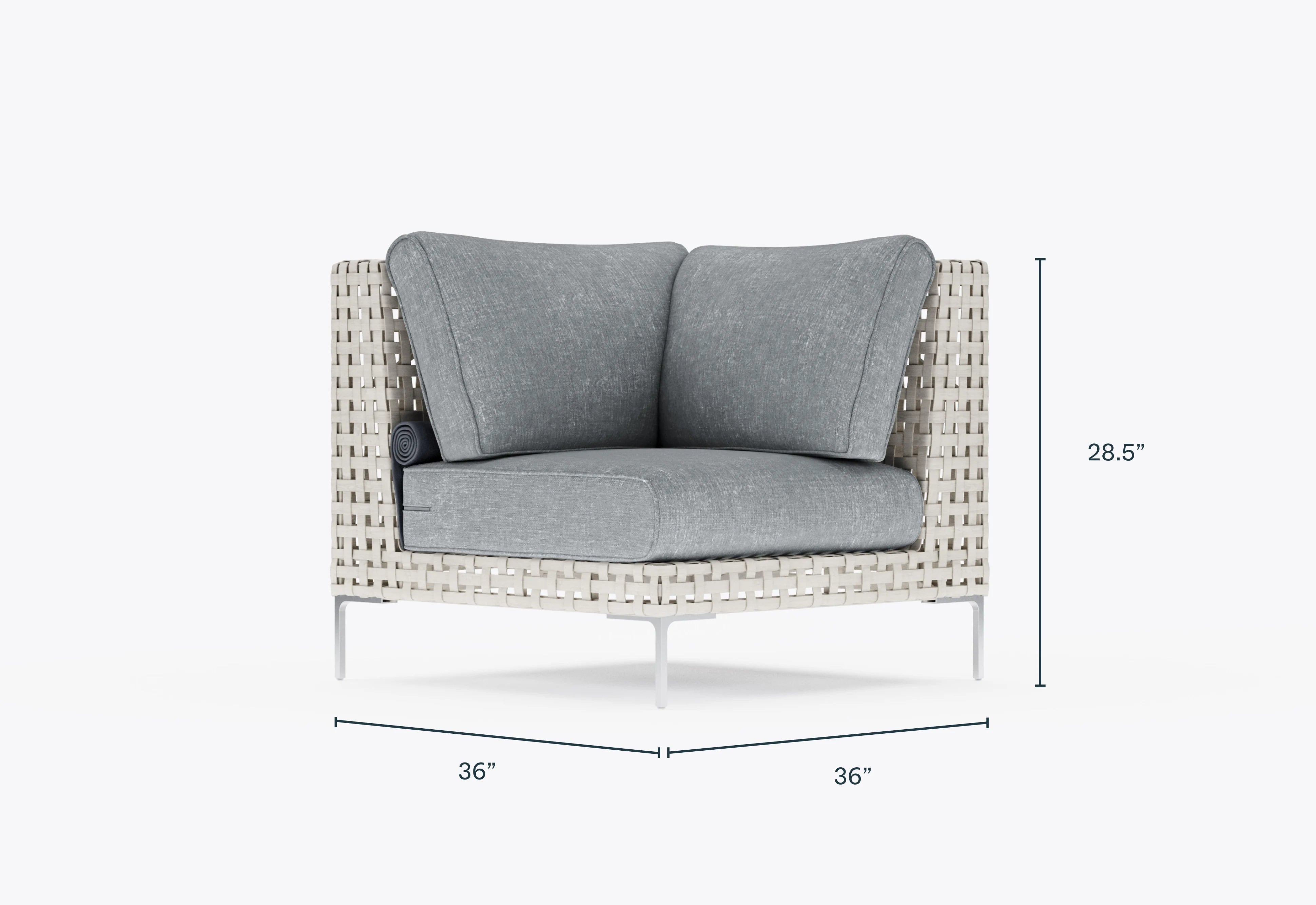 Open Weave Wicker Outdoor Sectional Chair