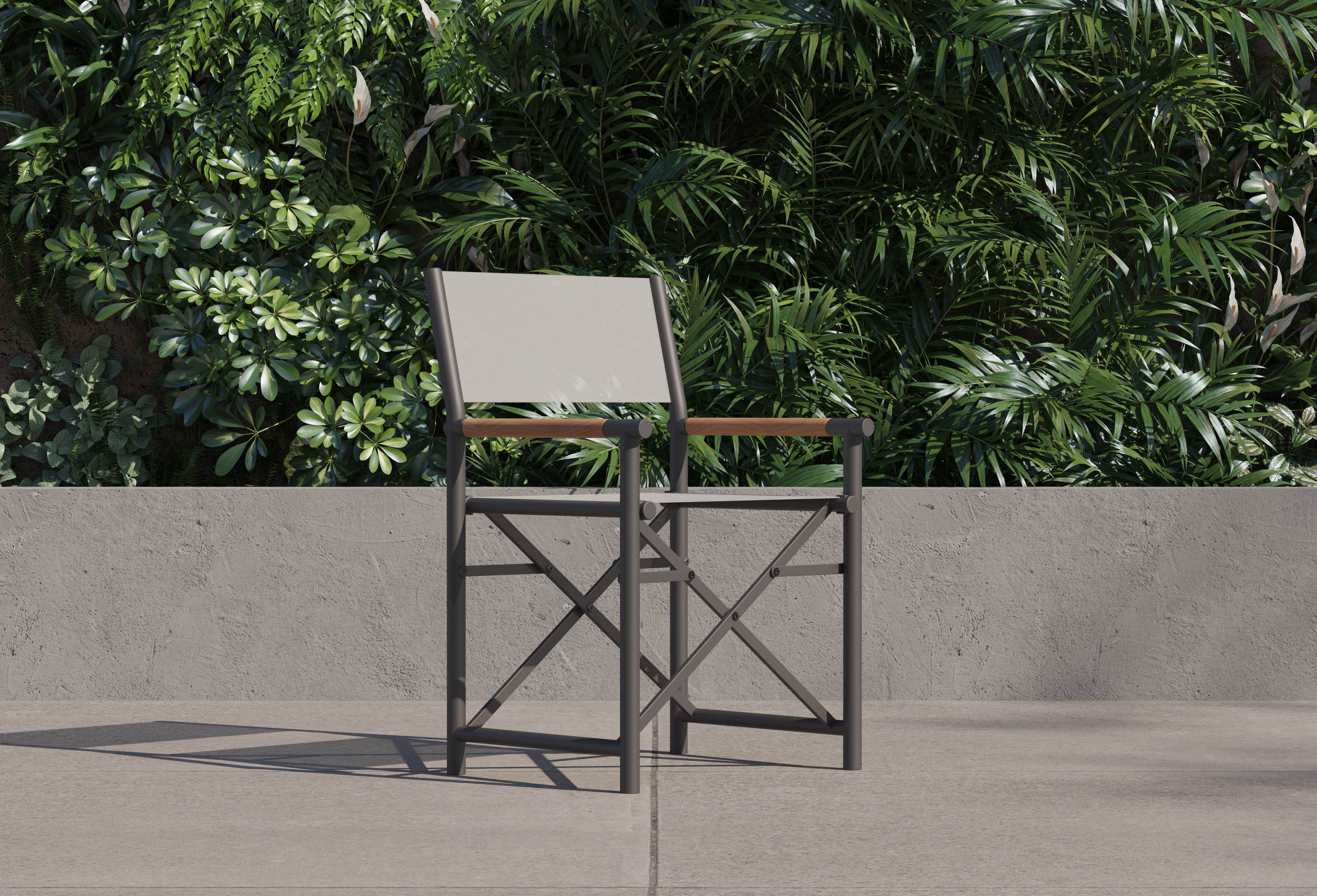 Aluminum Dining Director's Chair #color_charcoal