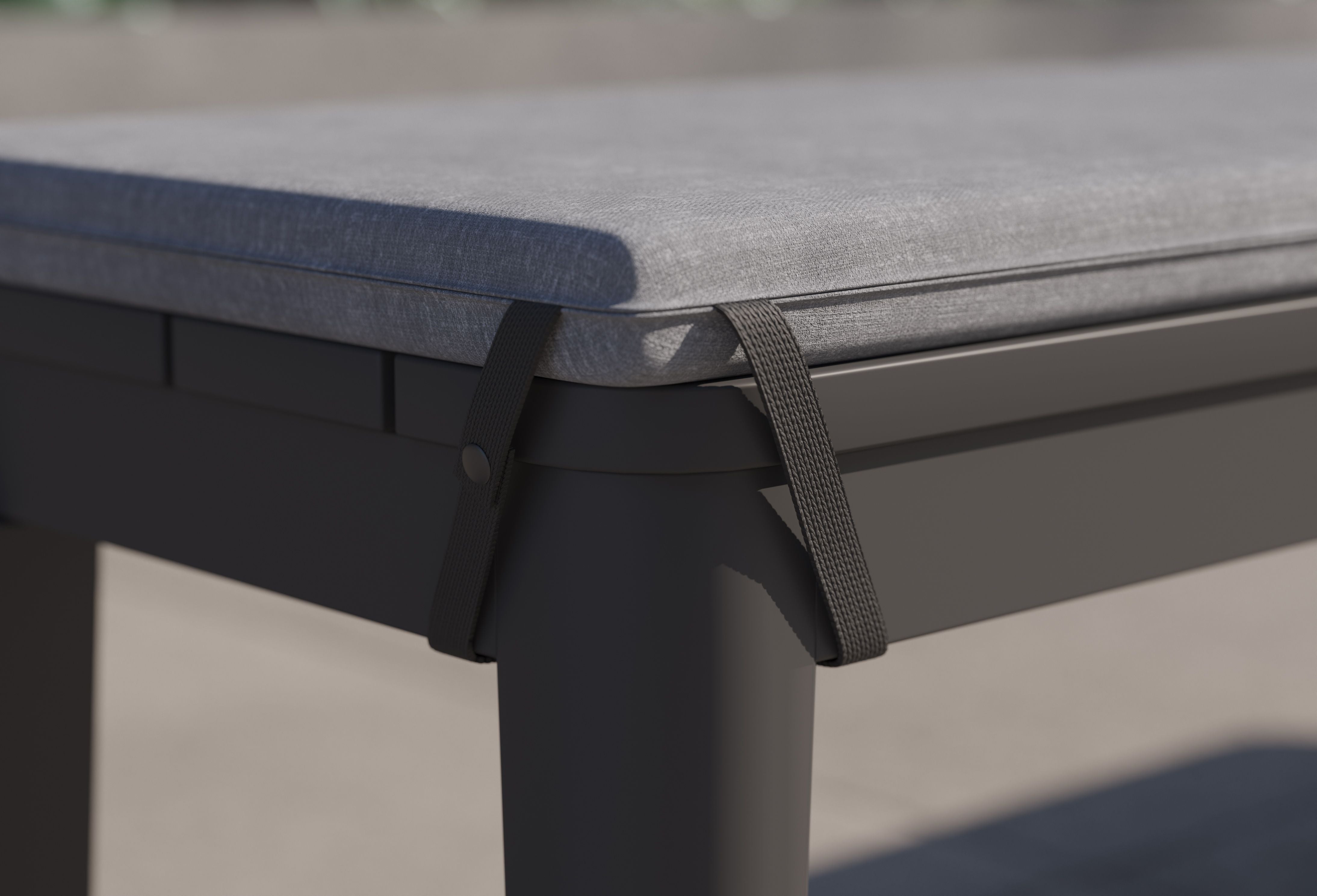 Aluminum Dining Bench Cushion #color_pacific fog gray