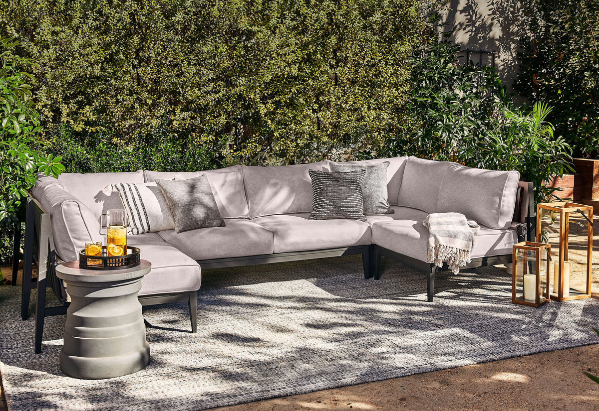 Outdoor sectional on a rug